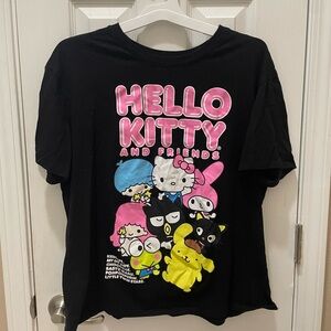 Sanrio Black and Pink Hello Kitty Short Sleeve Tee